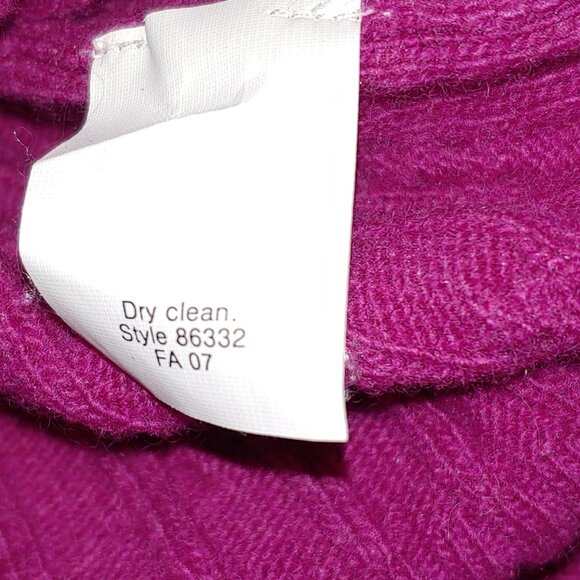 J.Crew Cashmere Wool Blend Cable Knit V-Neck Sweater Size M Fuchsia Pink - Picture 4 of 7